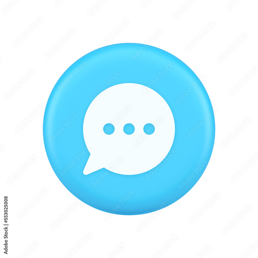 Think bubble chat button online dialogue social network communication 3d realistic icon Think bubble chat button online dialogue social network communication 3d realistic icon