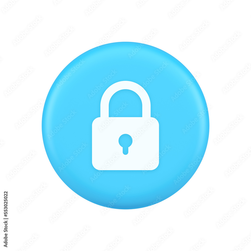 Padlock locking web access button password security protection safe encryption 3d icon Padlock locking web access button password security protection safe encryption 3d icon