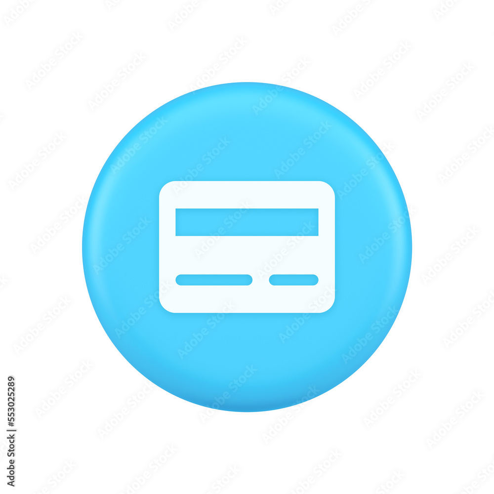 Credit debit card e money payment button digital financial banking account 3d realistic icon Credit debit card e money payment button digital financial banking account 3d realistic icon