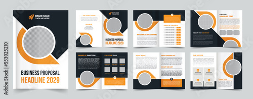 company profile brochure template layout design, 12 pages corporate brochure design template, Minimal Business Brochure template design