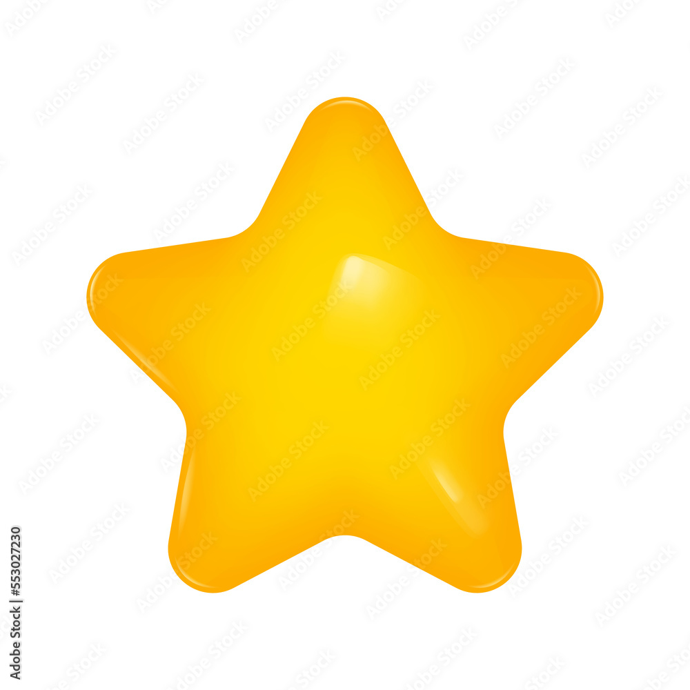 Glossy 3d star. Yellow icon. Star rank sign. Rating Glossy 3d star. Yellow icon. Star rank sign. Rating