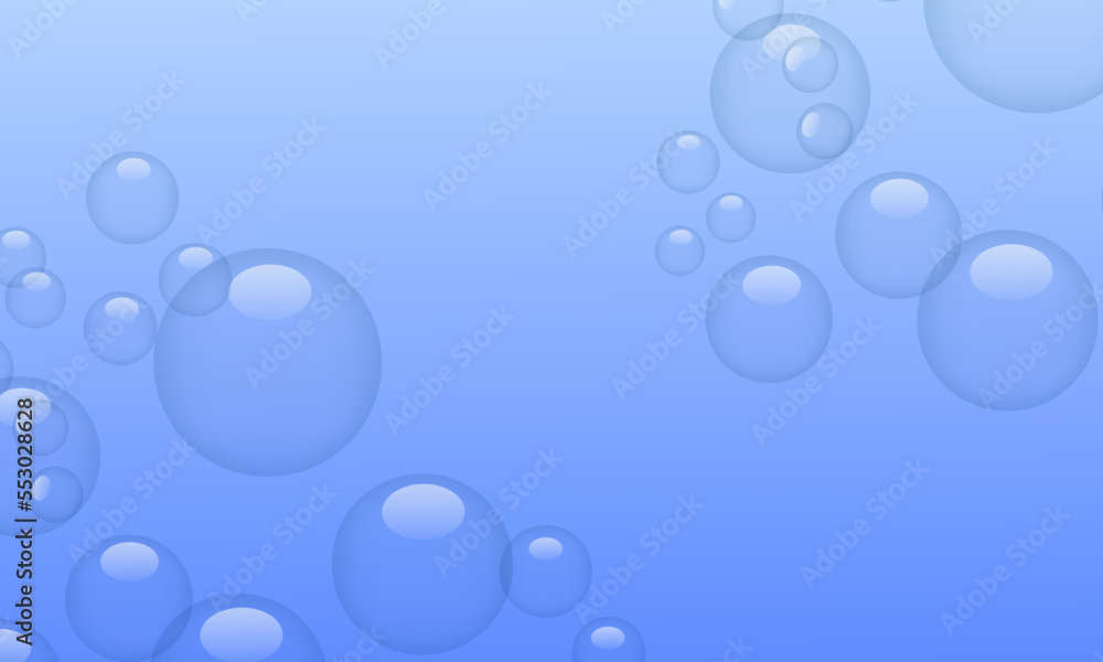 blue water bubble vector illustration for background