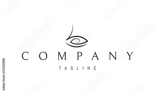 Vector logo on which an abstract image of the symbol of the god Ra in the form of an eye.