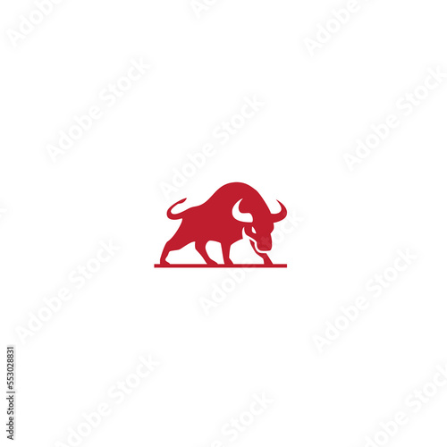 vector illustration of a bull for an icon, symbol or logo. bull flat logo