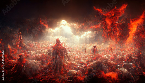 Hell abstract background. AI generated.