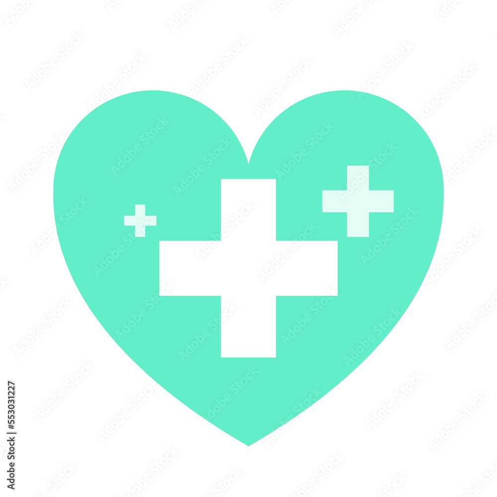 Fototapeta premium green heart medical icon