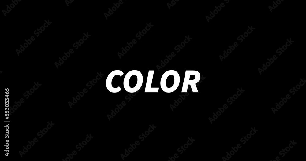 COLOR text animation on black background. Modern text animation, written COLOR COLOR text animation on black background. Modern text animation, written COLOR