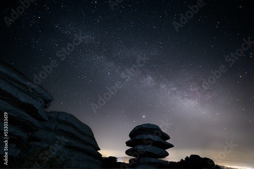 Milky Way over Torcal Natural Park in Antquera Malaga Spain photo