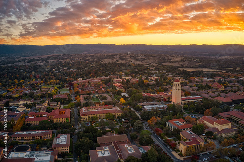 Aerial View of a University in Palo Alto, California.