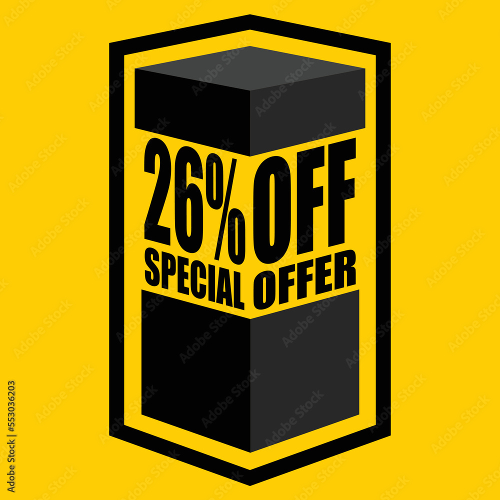 Vector illustration of black open box with lettering saying Vector illustration of black open box with lettering saying