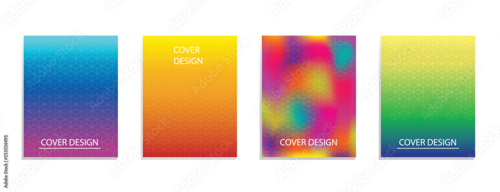 Vector. Cover templates with modern geometric design for posters, brochures. Geometric background design. Colorful combinations.