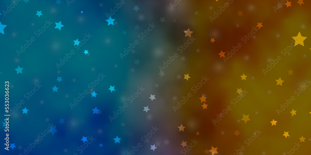 Fototapeta premium Light Blue, Yellow vector texture with beautiful stars.