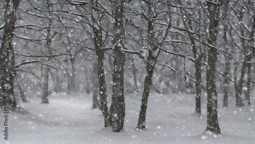 冬の背景　雪景色　風景 © Hideshi