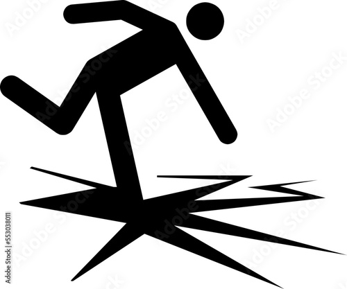 Human figure falling through