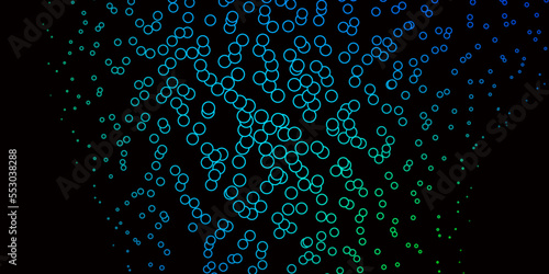 Dark Blue, Green vector backdrop with circles.