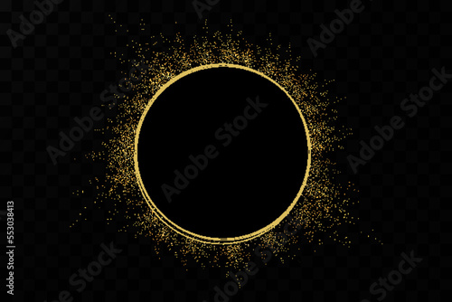 Golden circle with fire effects.Light effect.Vector