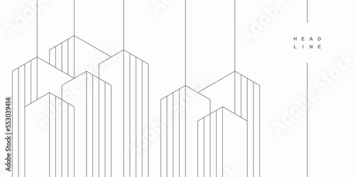 Abstract architectural construction. Geometric technological background.