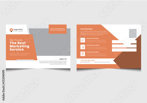 Corporate postcard design template. amazing and modern postcard design. Corporate business or marketing agency postcard template 2023