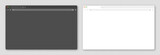 Blank web browser window with tab, toolbar and search field. Modern website, internet page in flat style. Browser mockup for computer, tablet and smartphone. Light and dark mode. Vector illustration