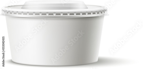Takeaway food bowl. Paper package blank mockup