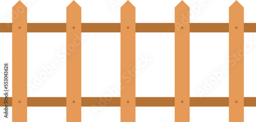 Wooden fence in flat style clip art