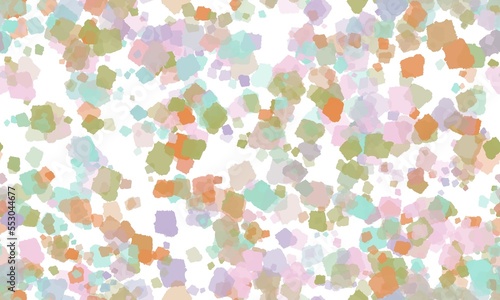 Abstract multicolored stain shape brush strokes on the white background. Bright colors. Seamless pattern. Pastel colors.