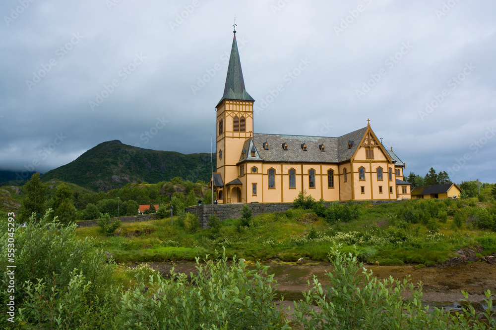 Vagan church called Lofoten Cathedral in Kabelvag, Norway