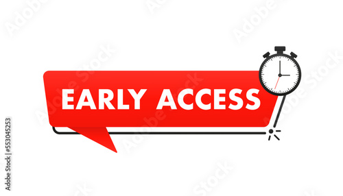 Vintage red early access icon. Vector illustration