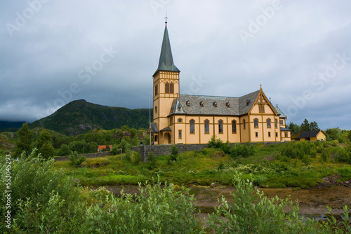 Vagan church called Lofoten Cathedral in Kabelvag, Norway
