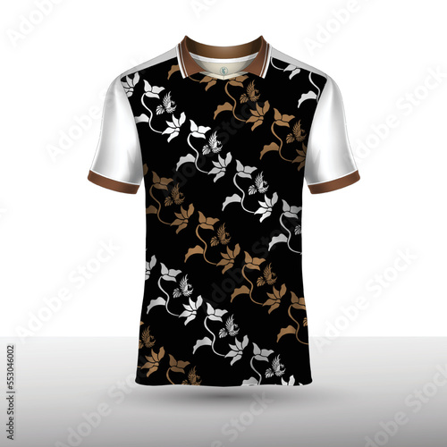 Short sleeve batik t-shirt mockup design © irfan04