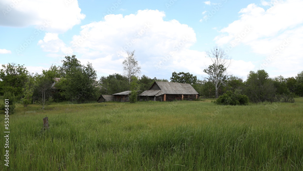 Abandoned houses in the Chernobyl Exclusion Zone. Abandoned houses in the Chernobyl Exclusion Zone.