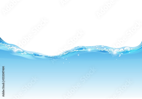 Blue Water Wave Isolated White Background