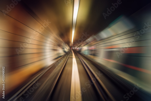 fast moving. blurred tunnel. generative AI 