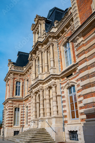Beautiful French architecture in Champagne sparkling wine making town Epernay, Champagne, France © barmalini