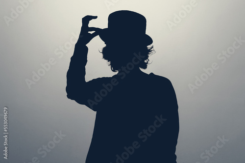 Obraz na płótnie Unknown female person silhouette in studio