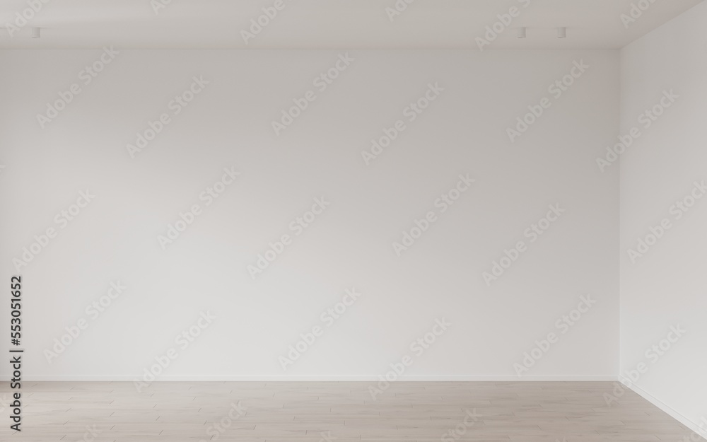 Empty room with wood parquet floor. 3D rendering illustration mock up. Background for office, space, showroom, empty room Empty room with wood parquet floor. 3D rendering illustration mock up. Background for office, space, showroom, empty room
