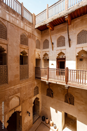 Courtyard of Jabrin castle in Oman, Arabia, Middle East photo