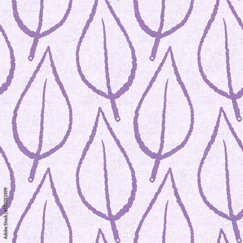 Gender neutral purple botanical foliage seamless raster background. Simple whimsical 2 tone pattern. Kids floral nursery wallpaper or scandi all over print.