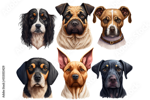 Portraits verschiedener Hunde  Avatare ai generiert