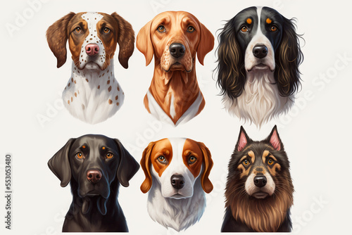 Portraits verschiedener Hunde, Avatare ai generiert © Nicola