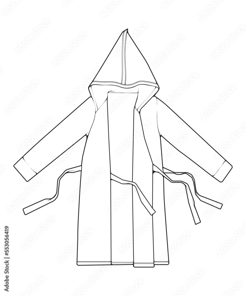 Bathrobe vector lineart .Outline vector bathrobe isolated on white background for coloring book. Bathrobe vector lineart .Outline vector bathrobe isolated on white background for coloring book.