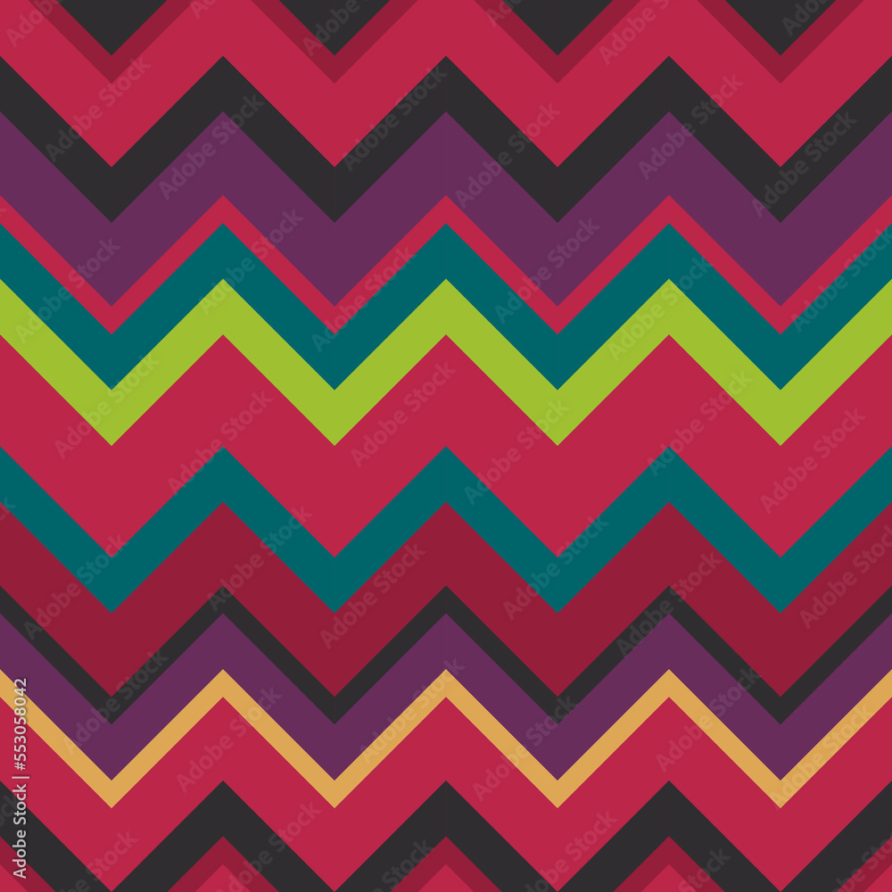 Seamless background with chevron pattern. Trend color of the year 2023 Viva Magenta. Design texture elements for banners, covers, posters, backdrops, walls. Vector illustration. Seamless background with chevron pattern. Trend color of the year 2023 Viva Magenta. Design texture elements for banners, covers, posters, backdrops, walls. Vector illustration.