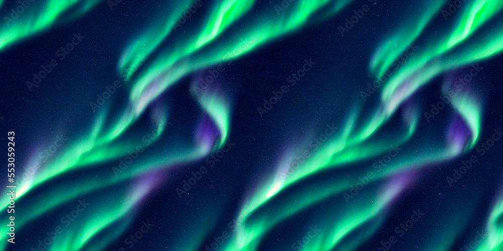 Obraz premium Northern Lights background sameless pattern
