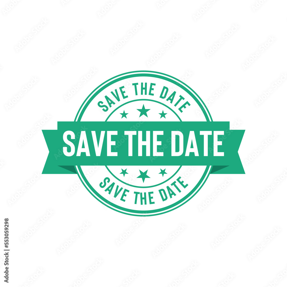 Save the Date Stamp Seal Vector Template