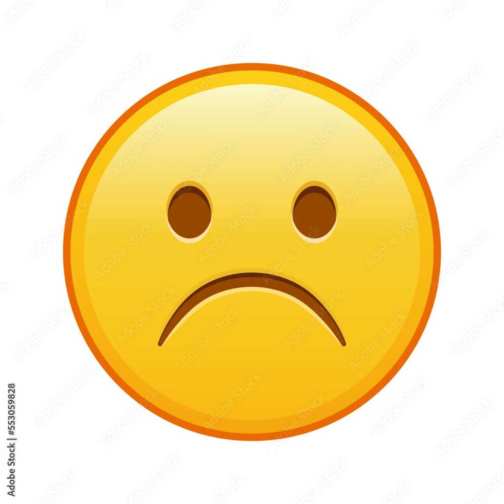 Fototapeta premium Frowning sad face Large size of yellow emoji smile