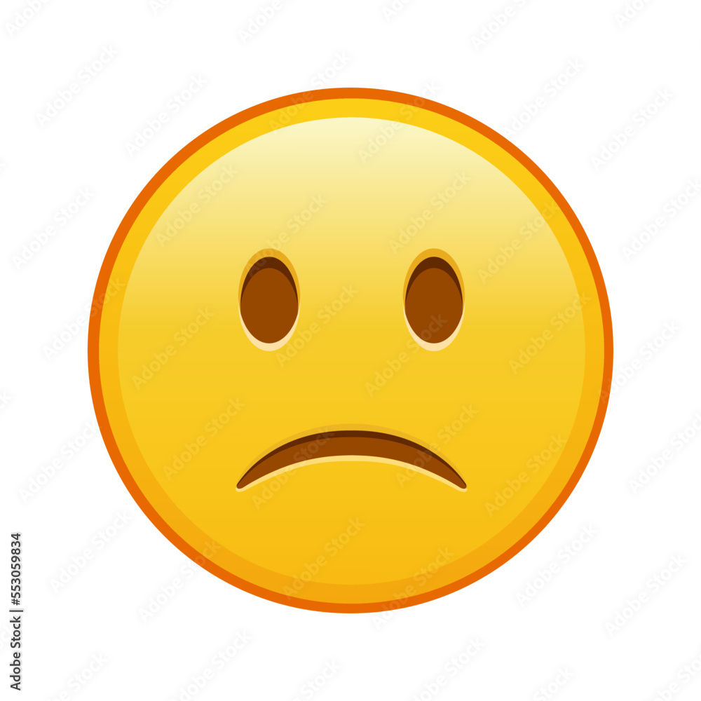 Slightly frowning face Large size of yellow emoji smile Slightly frowning face Large size of yellow emoji smile