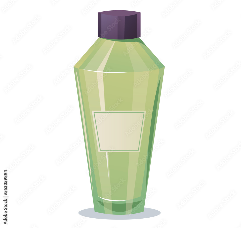 Shampoo spa cosmetic plastic bottle template isolated on white background. Vector flat graphic design element concept illustration Shampoo spa cosmetic plastic bottle template isolated on white background. Vector flat graphic design element concept illustration