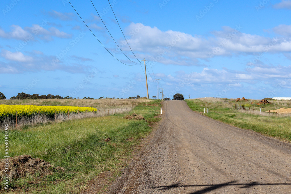 road in the rural australian countryside