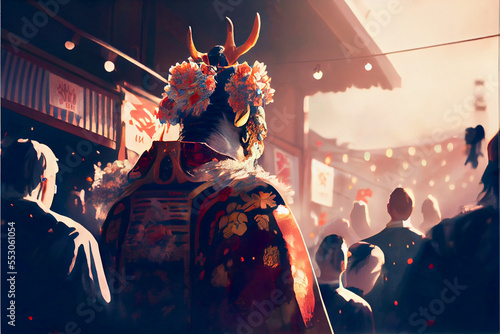 Generative AI abstract render of a Japanese mythical creature