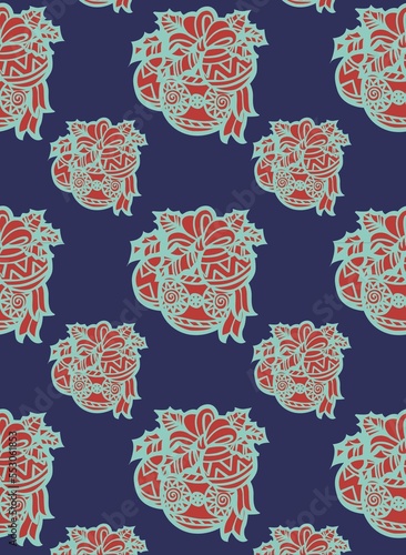 Pattern with a Christmas toy 
